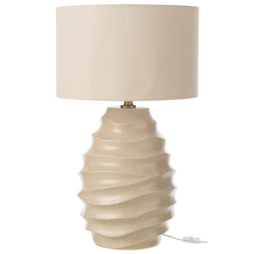 J-line Béžová keramická stolní lampa Wave 68 cm
