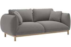 Micadoni Šedá sametová dvoumístná pohovka Ada 178 cm