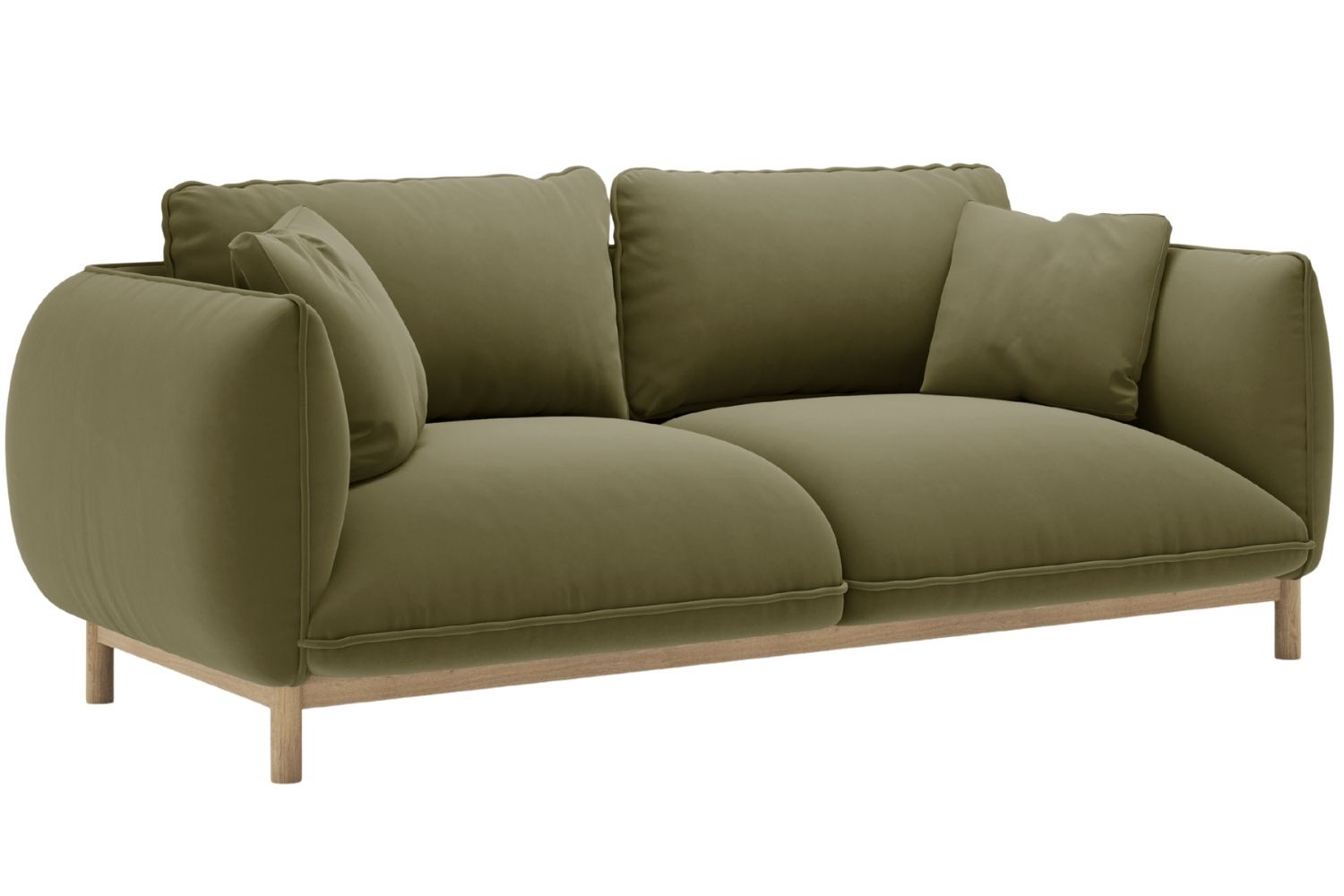 Micadoni Zelená sametová dvoumístná pohovka Ada 178 cm