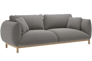 Micadoni Šedá sametová trojmístná pohovka Ada 208 cm