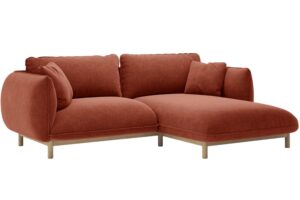 Micadoni Cihlově červená rohová pohovka Ada 214 cm