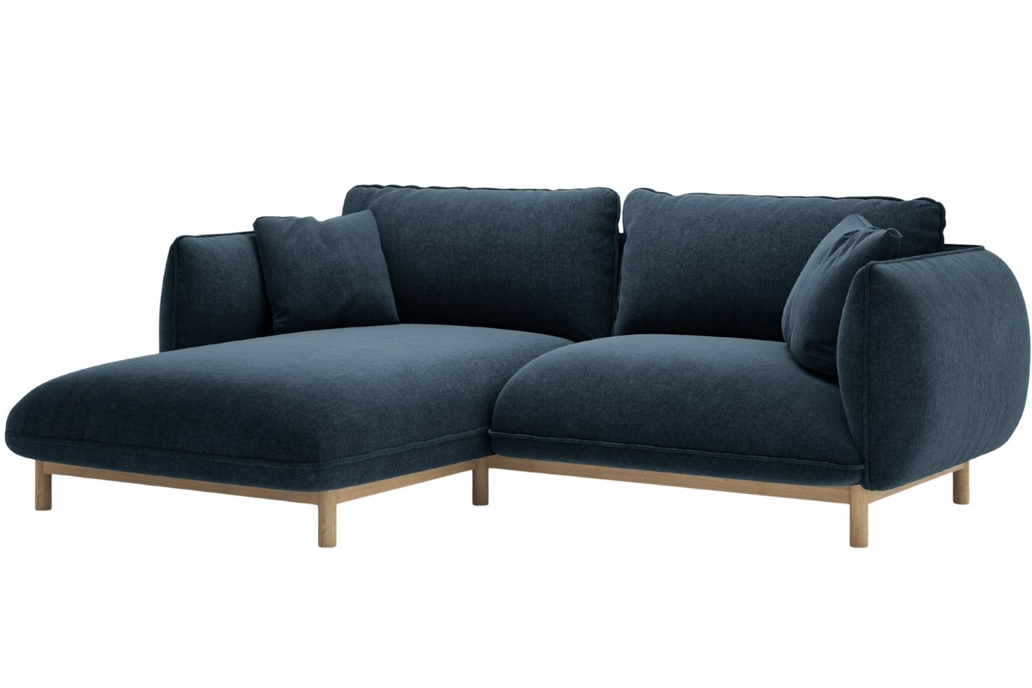 Micadoni Tmavě modrá rohová pohovka Ada 214 cm