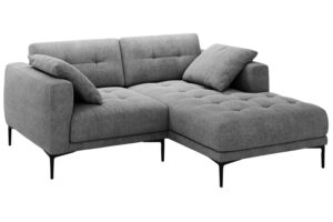 Micadoni Šedá čalouněná rohová pohovka Bemy 205 cm