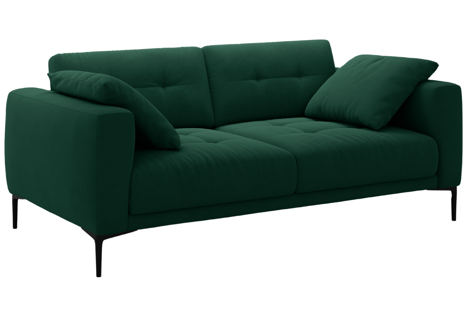 Micadoni Lahvově zelená sametová trojmístná pohovka Bemy 200 cm