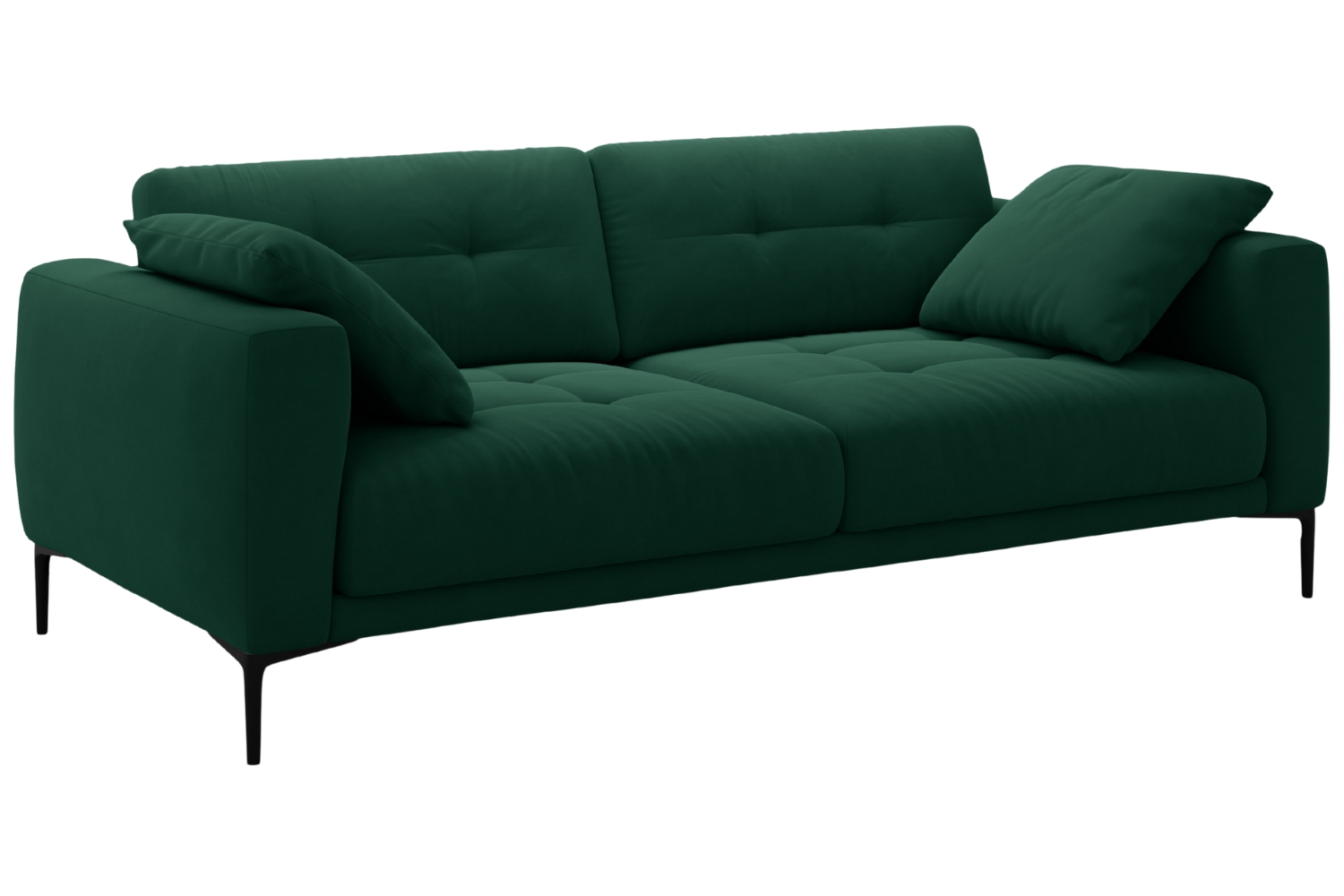 Micadoni Lahvově zelená sametová čtyřmístná pohovka Bemy 230 cm