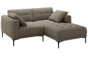 Micadoni Hnědošedá sametová rohová pohovka Bemy 205 cm