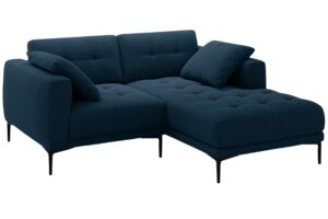 Micadoni Královsky modrá sametová rohová pohovka Bemy 205 cm