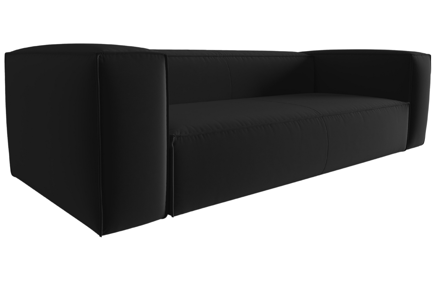 Cosmopolitan Design Černá sametová čtyřmístná pohovka Mackay 230 cm