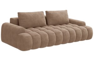 Cosmopolitan Design Tmavě béžová sametová rozkládací pohovka Linz 250 cm