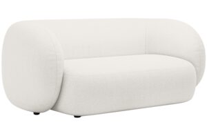 Micadoni Bílá bouclé dvoumístná pohovka Kate 183 cm