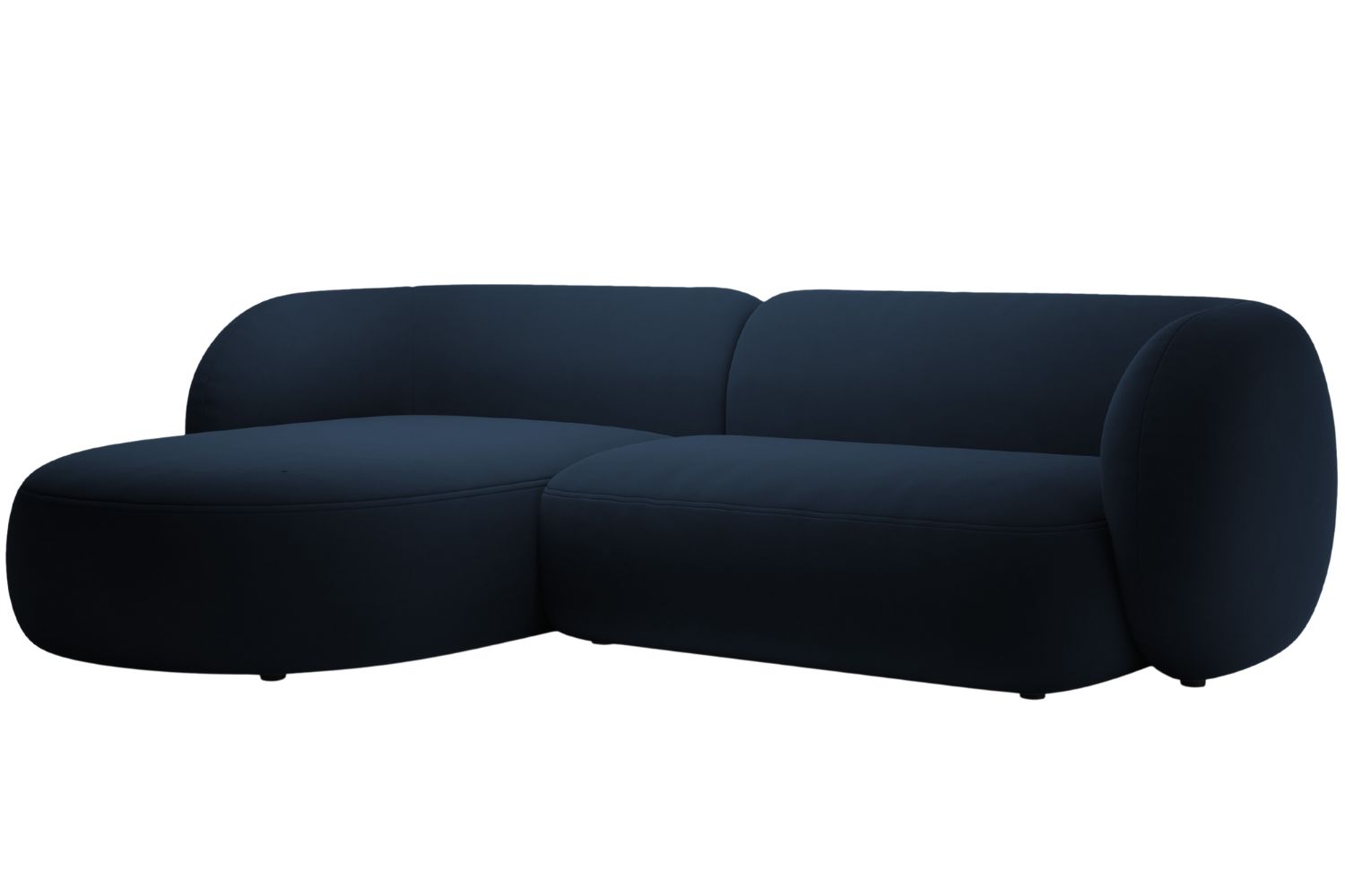 Micadoni Královsky modrá sametová rohová pohovka Kate 285 cm