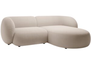 Micadoni Béžová sametová rohová pohovka Kate 255 cm