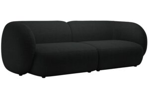 Micadoni Černá bouclé čtyřmístná pohovka Kate 243 cm