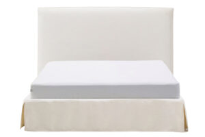 Kave Home Bílá dvoulůžková postel Jaira s čelem 150 x 190 cm