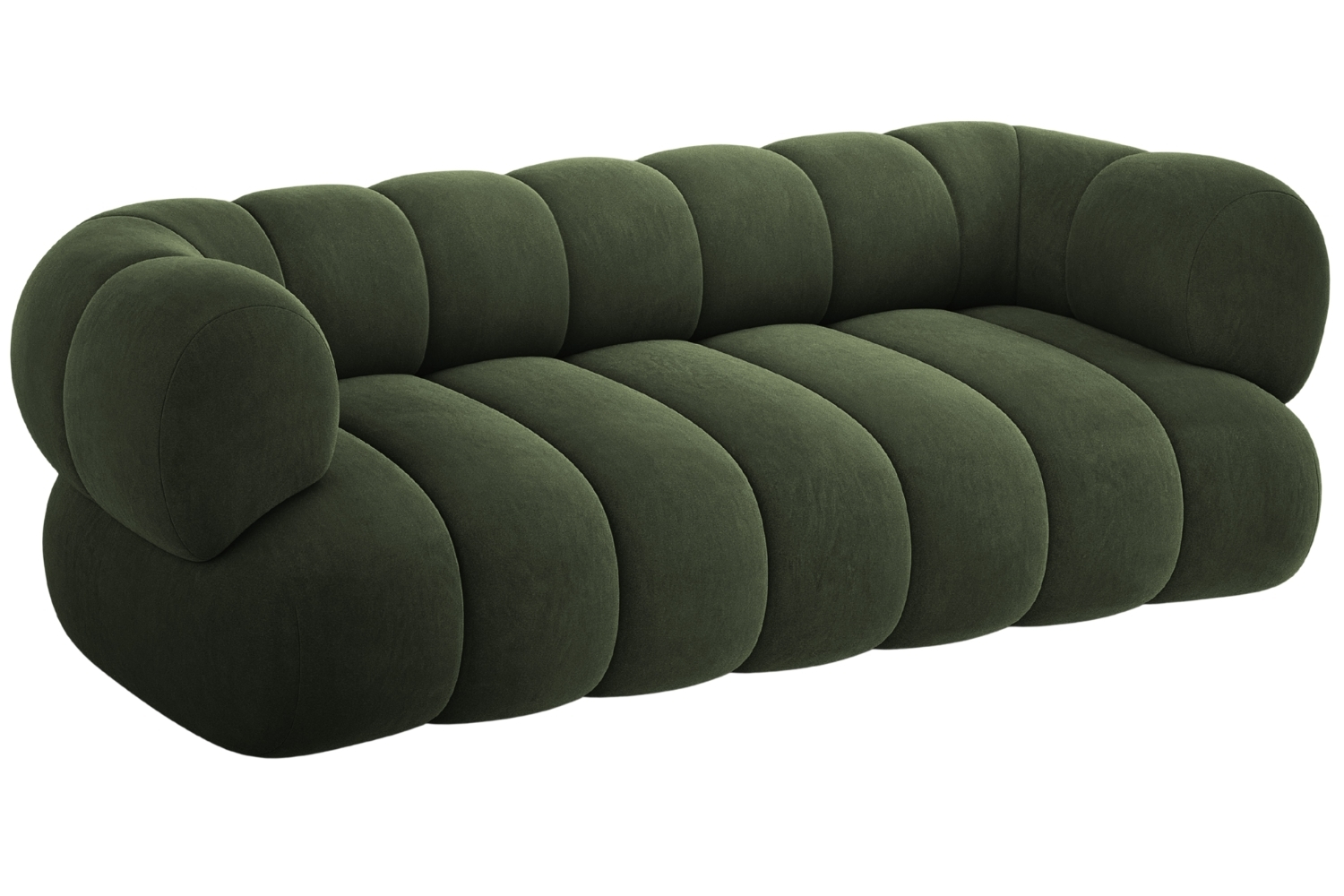 Cosmopolitan Design Zelená sametová trojmístná pohovka Koge 210 cm