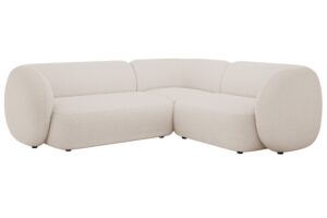 Micadoni Béžová bouclé rohová pohovka Kate 252 cm