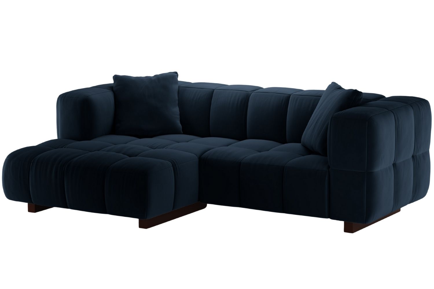 Micadoni Královsky modrá sametová rozkládací pohovka Puma 260 cm