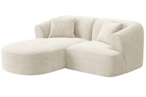 Cosmopolitan Design Krémově bílá manšestrová rohová pohovka Campi 180 cm