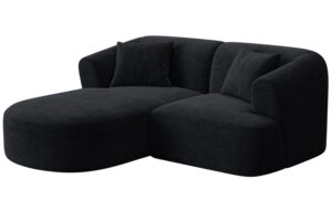 Cosmopolitan Design Černá manšestrová rohová pohovka Campi 180 cm