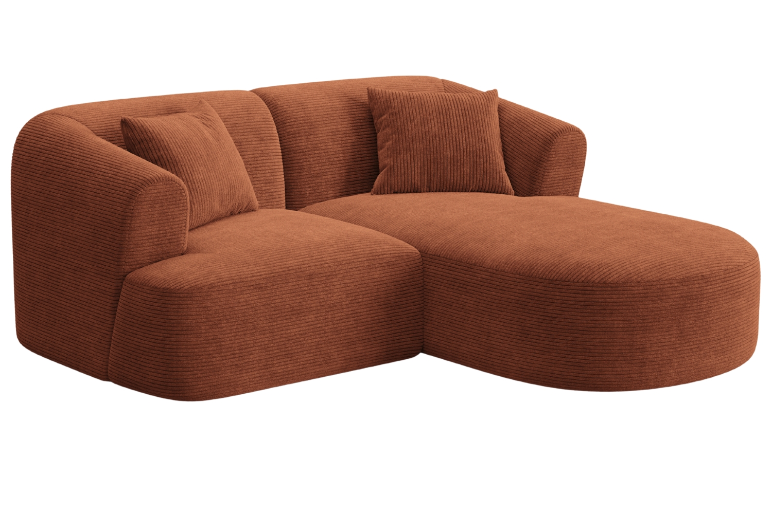 Cosmopolitan Design Terakotově oranžová manšestrová rohová pohovka Campi 180 cm