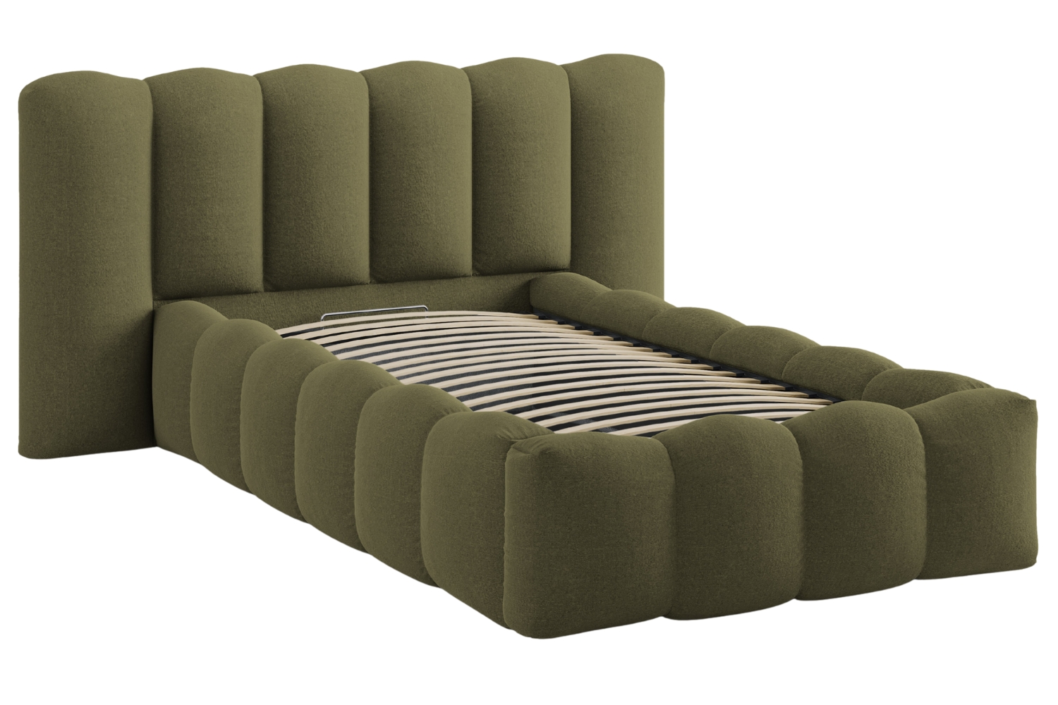 Micadoni Zelená postel Lupine 90 x 200 cm s úložným prostorem