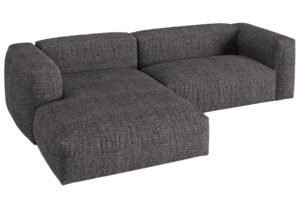 Micadoni Antracitově šedá bouclé rohová pohovka Martina 280 cm
