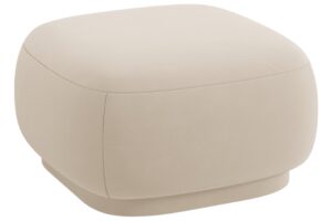 Cosmopolitan Design Béžová sametová podnožka Camden 65 x 65 cm