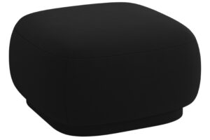 Cosmopolitan Design Černá sametová podnožka Camden 65 x 65 cm