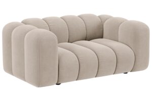 Micadoni Béžová sametová dvoumístná pohovka Lupine 170 cm