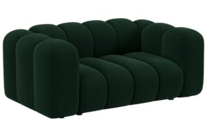 Micadoni Tmavě zelená sametová dvoumístná pohovka Lupine 170 cm