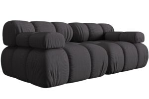 Micadoni Šedá dvoumístná pohovka Bellis 188 cm