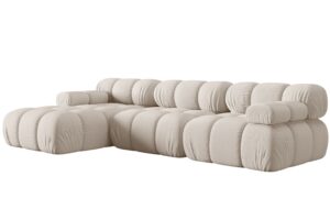 Micadoni Světle béžová rohová pohovka Bellis 282 cm