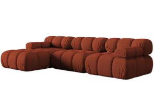 Micadoni Terakotově oranžová rohová pohovka Bellis 282 cm