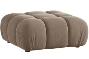 Micadoni Tmavě béžová sametová podnožka Bellis 94 x 94 cm