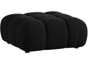 Micadoni Černá sametová podnožka Bellis 94 x 94 cm