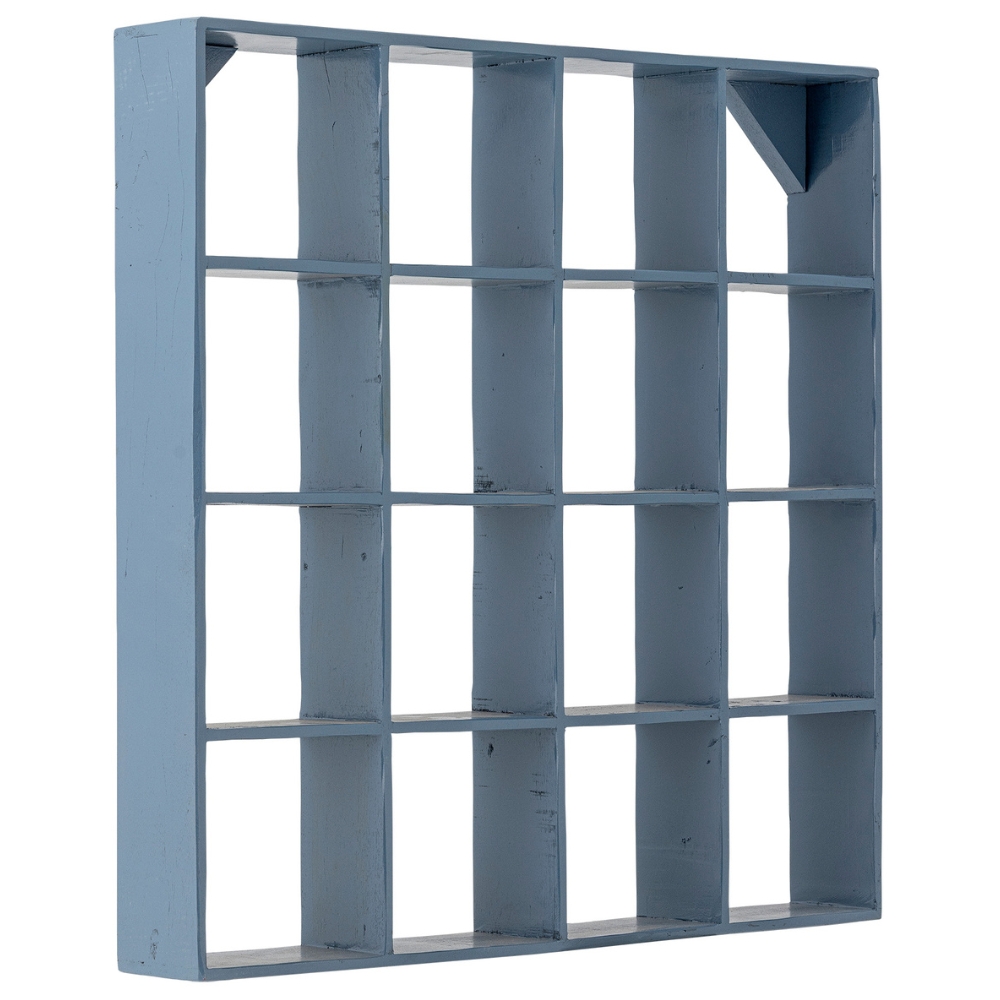 Bloomingville Modrá nástěnná police Bekka 70 x 70 cm