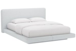 Micadoni Světle šedá dvoulůžková postel Linea 180 x 200 cm