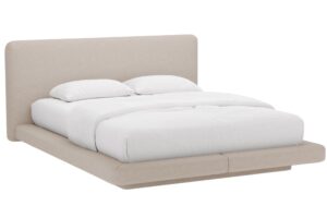 Micadoni Světle hnědá dvoulůžková postel Linea 180 x 200 cm