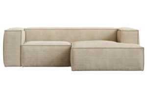 Kave Home Béžová manšestrová rohová pohovka Blok 240 cm