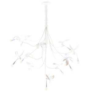 Seletti Bílé závěsné světlo Sparrow 100 cm