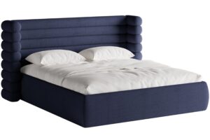 Micadoni Modrá bouclé dvoulůžková postel Mount 180 x 200 cm