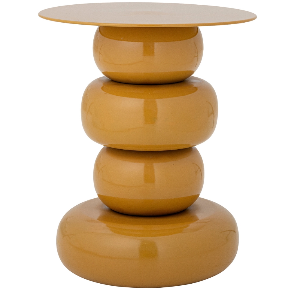 Bloomingville Žlutý kovový odkládací stolek Olonne Ø 41 cm