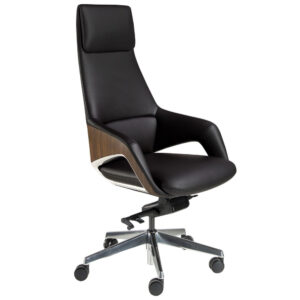 Angel Cerdá Černá koženková kancelářská židle No. 4210