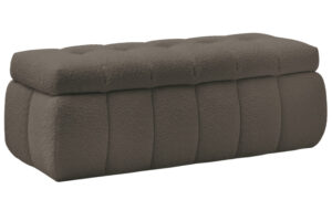 Bobochic Paris Hnědá bouclé lavice Mont-Blanc 144 cm s úložným prostorem