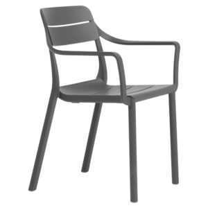 Nardi Šedá plastová zahradní židle Cassia s područkami