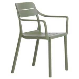 Nardi Zelená plastová zahradní židle Cassia s područkami