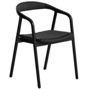 Kave Home Černá dubová židle Derile s výpletem