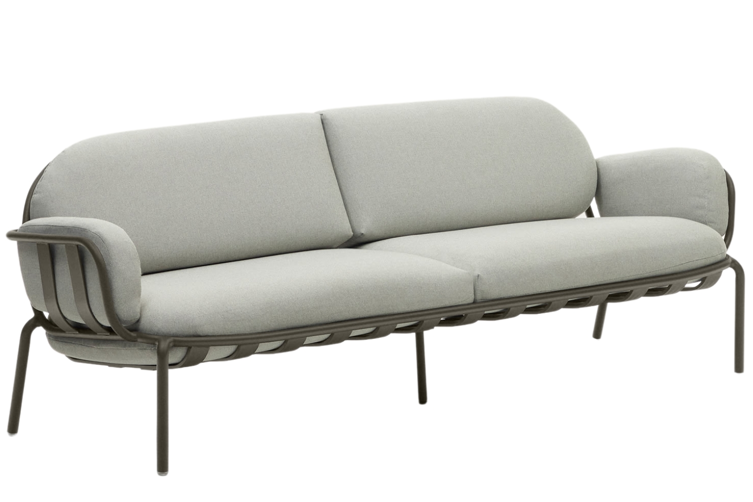 Kave Home Šedo-zelená zahradní pohovka Joncols 224 cm