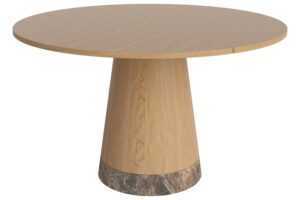 Bolia Dubový jídelní stůl Piro 125 cm s hnědou mramorovou podnoží