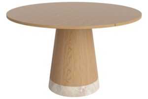 Bolia Dubový jídelní stůl Piro 125 cm s mramorovou podnoží